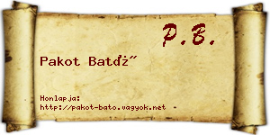 Pakot Bató névjegykártya
